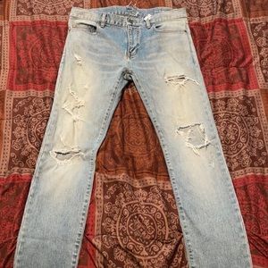 Jeans, shirts, and jackets.